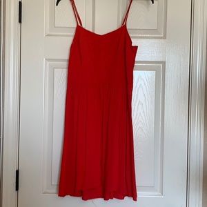 Red loose dress